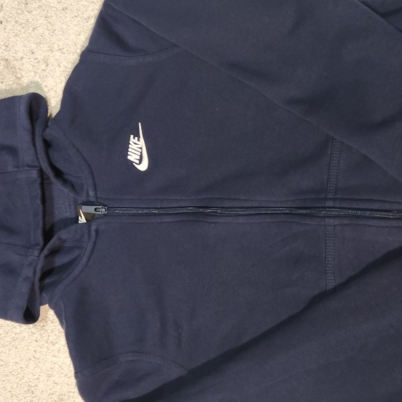 Nike Sportswear Club Fleece Full-Zip Youth Hoodie (Navy) - Picture 3 of 10